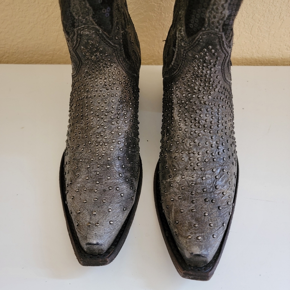 Durango Corral Black Leather Embroidered Western Boots size 6.5 - Picture 8 of 10